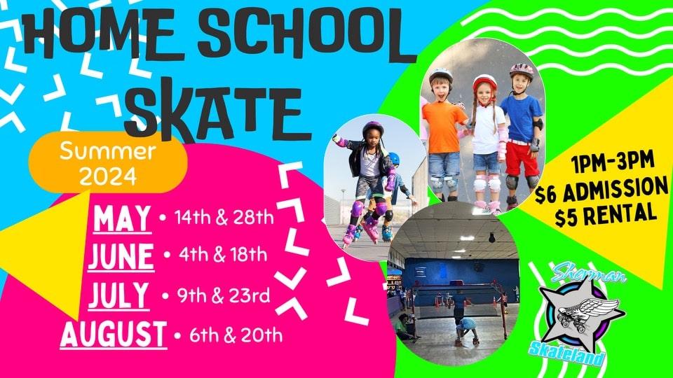 Homeschool Skate event summer 2024